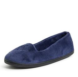 Dearfoams Damen Rebecca Microfiber Velour Closed Back Slipper, Peacoat, 38/39 EU von Dearfoams