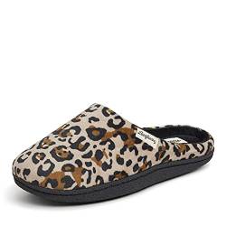 Dearfoams Damen Velour Clog Hausschuh, Leopard, Small von Dearfoams