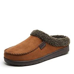 Dearfoams Herren Microfiber Suede Clog with Whipstitch Slipper, kastanienbraun von Dearfoams