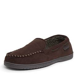 Dearfoams Herren Moccasin with Whipstitch Hausschuh, Coffee, Large von Dearfoams