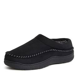 Dearfoams Men's Thompson Memory Foam Clog Slipper, Black, Medium UK von Dearfoams