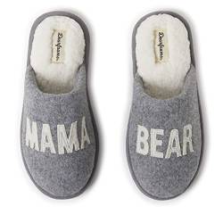 Dearfoams Women's Matching Family Collection Mama Bear Slipper, Light Heather Grey, Small UK von Dearfoams