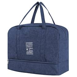 Reisetasche, für Spirit Airlines, persönliche Gegenstände, 45.7x35.6x20.3 cm, faltbar, Reisetasche, leicht, Wochenend, Handgepäcktasche für Damen und Herren, B-dunkelblau-mit Schuhschrank von Debaishi