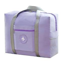 Reisetasche, für Spirit Airlines, persönliche Gegenstände, 45.7x35.6x20.3 cm, faltbar, Reisetasche, leicht, Wochenend, Handgepäcktasche für Damen und Herren, D-Lila mit Futter und Seitentaschen von Debaishi