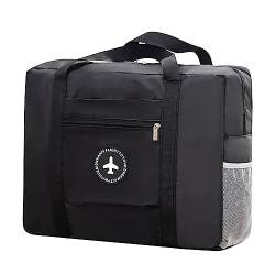 Reisetasche, für Spirit Airlines, persönliche Gegenstände, 45.7x35.6x20.3 cm, faltbar, Reisetasche, leicht, Wochenend, Handgepäcktasche für Damen und Herren, D-Schwarz-Mit Futter und Seitentaschen von Debaishi