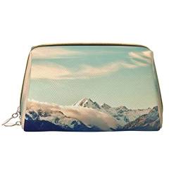 Debou Cook National Park Berglandschaft Make-up-Tasche große Kapazität Leder wasserdichte Make-up-Tasche tragbare Reise Kosmetiktasche Make-up Organizer Tasche für Frauen, weiß, Einheitsgröße, weiß, von Debou