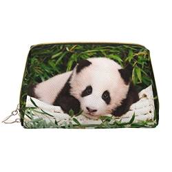 Debou Niedlicher Panda-Baby-Make-up-Tasche, großes Fassungsvermögen, Leder, wasserdicht, Make-up-Tasche, tragbare Reise-Kosmetiktasche, Make-up-Organizer-Tasche für Frauen, Weiß, Einheitsgröße, weiß, von Debou