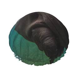 Diving Hippo Duschhaube für Frauen, wiederverwendbarer Duschhut, doppelt, wasserdicht, Badekappe für die Dusche von Debou