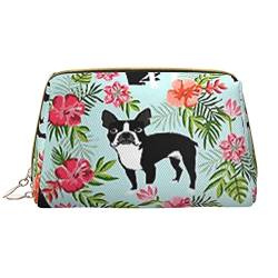 Hunde-Make-up-Tasche, großes Fassungsvermögen, Leder, wasserdicht, Make-up-Tasche, tragbare Reise-Kosmetiktasche, Make-up-Organizer-Tasche für Frauen, Weiß, Einheitsgröße, weiß, Einheitsgröße von Debou