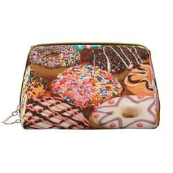 Köstliche Donut-Make-up-Tasche, großes Fassungsvermögen, Leder, wasserdicht, Make-up-Tasche, tragbare Reise-Kosmetiktasche, Make-up-Organizer-Tasche für Frauen, Weiß, Einheitsgröße, weiß, von Debou