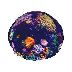 Korallenriff Fisch Aquarium Duschhaube für Frauen Wiederverwendbare Duschhut Doppelt Wasserdicht Baden Haar Kappe für Dusche von Debou