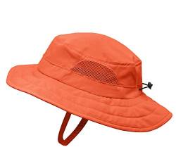 Decentron Kinder UPF 50+ Bucket Sonnenhut UV Sonnenschutz Hüte Verstellbarer Spielhut, Orange von Decentron