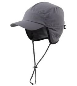 Decentron Wasserdichte Herren Wintermützen Warm Fleece Gefüttert Earflaps Baseball Cap, dunkelgrau, Einheitsgröße von Decentron