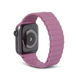 Decoded Silicone Traction Strap - Magnetisches Uhrenarmband - Kompatibel mit Apple Watch 8/7 / 6 / SE / 5/4 (44mm) - 3/2 / 1 (42mm) - Silikon - Damen und Herren - Dunkel Rosa, Violett von Decoded