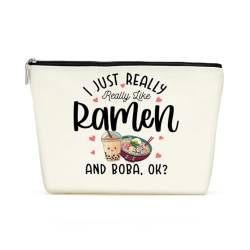 Lustiges Kawaii Ramen Boba Tee-Liebhaber, Geschenk, süße Make-up-Tasche, Kosmetiktasche, Freundschaftsgeschenk für Frauen, Freunde, Mädchen, Chefmutter, Schwester, Geburtstag, Krankenschwester, von Decohim