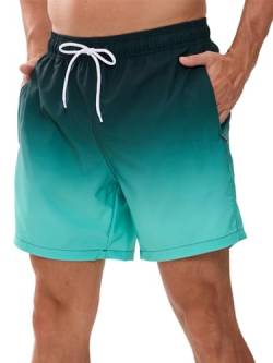 Decorie Badeshorts Herren Badehose Männer Schnelltrocknend Schwimmhose Boardshorts Herren Schwimmshort mit Meshfutter (Grün,L) von Decorie