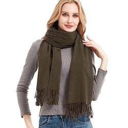 Decorie Schal Damen Winter mit Fransen Unifarben Winterschal Damen Kuschelig Übergroßer Strickschal (C5,Einheitsgröße) von Decorie