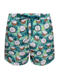 Dedoles Badehose Herren 100% recyceltes Polyester Badeshorts für Männer lustige Designs Kokosnuss Zitronen Surf Schwimmer Swim Trunks, Farbe: Kokosnuss und Palmen, Gr.: L von Dedoles