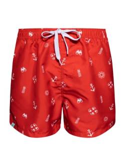 Dedoles Badehose Herren 100% recyceltes Polyester Badeshorts für Männer lustige Designs Kokosnuss Zitronen Surf Schwimmer Swim Trunks, Farbe: Rettungsschwimmer, Gr.: L von Dedoles