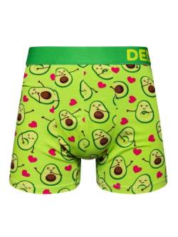 Dedoles Boxershorts Herren & Jungen Unterwäsche Trunks Baumwolle lustige Designs Dinosaurier Hamster Spiele Maulwurf Geschenk, Farbe Grün, Motiv Avocado-Liebe Unterhose, Gr. L von Dedoles