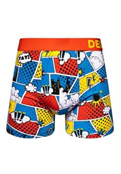 Dedoles Boxershorts Herren & Jungen Unterwäsche Trunks Baumwolle lustige Designs Dinosaurier Hamster Spiele Maulwurf Geschenk, Farbe Mehrfarbig, Motiv Bunte Comics Unterhose, Gr. M von Dedoles