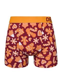 Dedoles Boxershorts Herren & Jungen Unterwäsche Trunks Baumwolle lustige Designs Dinosaurier Hamster Spiele Maulwurf Geschenk, Farbe Orange, Motiv Weihnachtslebkuchen Unterhose, Gr. XL von Dedoles