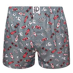 Dedoles Boxershorts Herren & Jungen Unterwäsche Trunks Baumwolle lustige Designs Dinosaurier Hamster Spiele Maulwurf Geschenk, Farbe Rot, Motiv Formel-Rennen Boxershorts, Gr. 2XL von Dedoles