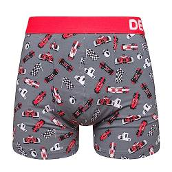 Dedoles Boxershorts Herren & Jungen Unterwäsche Trunks Baumwolle lustige Designs Dinosaurier Hamster Spiele Maulwurf Geschenk, Farbe Rot, Motiv Formel-rennen Unterhose, Gr. XL von Dedoles