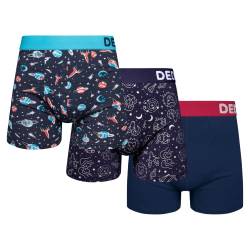 Dedoles Boxershorts Herren & Jungen Unterwäsche Trunks Baumwolle lustige Designs Dinosaurier Hamster Spiele Maulwurf Geschenk, Farbe Schwarz, Motiv Dunkelblaues Universum 3er Pack, Gr. XXL von Dedoles