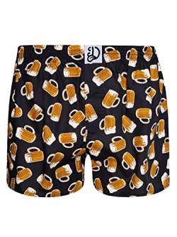 Dedoles Boxershorts Herren & Jungen Unterwäsche Trunks Baumwolle lustige Designs Dinosaurier Hamster Spiele Maulwurf Geschenk, Farbe Schwarz, Motiv Hopfengetränk vom Fass Boxershorts, Gr. S von Dedoles