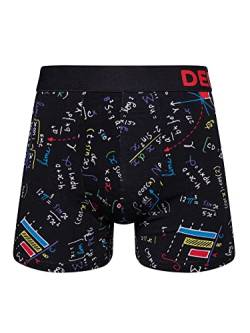 Dedoles Boxershorts Herren & Jungen Unterwäsche Trunks Baumwolle lustige Designs Dinosaurier Hamster Spiele Maulwurf Geschenk, Farbe Schwarz, Motiv Mathematik Unterhose, Gr. M von Dedoles