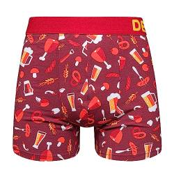 Dedoles Boxershorts Herren & Jungen Unterwäsche Trunks Baumwolle lustige Designs Geschenk, Farbe Orange, Motiv Hopfengetränk und Barbecue Unterhose, Gr. L von Dedoles