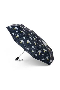 Dedoles Regenschirm Automatisch Unisex Damen Herren Sturmfest Taschenschirm Hochwertiger lustige Designs Regenbogen Schmetterlinge, Farbe: Blitz und Donner von Dedoles