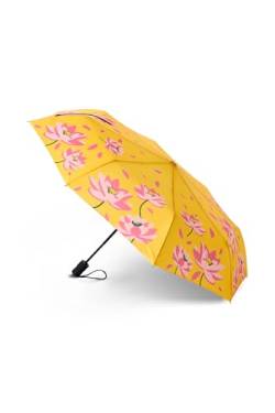 Dedoles Regenschirm Automatisch Unisex Damen Herren Sturmfest Taschenschirm Hochwertiger lustige Designs Regenbogen Schmetterlinge, Farbe: Sommerblumen von Dedoles
