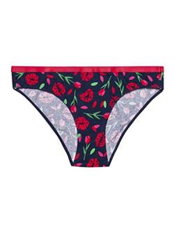 Dedoles Slip Damen & Mädchen Panties Unterwäsche Baumwolle viele lustige Designs Blumen Apfel Avocado Einhorn Party Meerjungfrau, Farbe Blau, Motiv Tulpenlippen, Gr. L von Dedoles