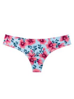 Dedoles Slip Damen & Mädchen Panties Unterwäsche Baumwolle viele lustige Designs Blumen Apfel Avocado Einhorn Party Meerjungfrau, Farbe Rosa, Motiv Orchidee Tanga, Gr. S von Dedoles