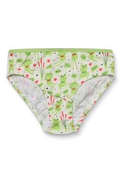 Dedoles Slip Damen & Mädchen Panties Unterwäsche Baumwolle viele lustige Designs Blumen Apfel Avocado Einhorn Party Meerjungfrau, Farbe: Grün, Motiv: Kleiner Frosch, Gr. 4-6 Jahre von Dedoles