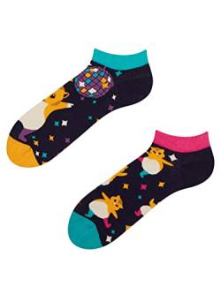 Dedoles Sneaker Socken Low Cut Füßlinge Unisex Damen Herren Baumwolle lustiges Design Geschenk links rechts verschieden, Farbe Mehrfarbig, Motiv Party-Hamster Knöchelsocken, Gr. 35-38 von Dedoles