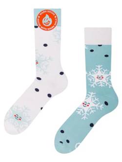 Dedoles Socken Kinder Mädchen Jungen Baumwolle viele lustige Designs Weihnachtssocken 1 Paar, Farbe Blau, Motiv Glückliche Schneeflocken Wärmesocken, Gr. 31-34 von Dedoles