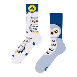 Dedoles Socken Kinder Mädchen Jungen Baumwolle viele lustige Designs Weihnachtssocken 1 Paar, Farbe Blau, Motiv Schneeeule Wärmesocken, Gr. 23-26 von Dedoles