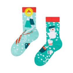 Dedoles Socken Kinder Mädchen Jungen Baumwolle viele lustige Designs Weihnachtssocken 1 Paar, Farbe Blau, Motiv Winterabenteuer Wärmesocken, Gr. 31-34 von Dedoles