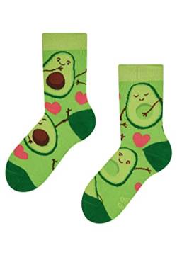 Dedoles Socken Kinder Mädchen Jungen Baumwolle viele lustige Designs Weihnachtssocken 1 Paar, Farbe Grün, Motiv Avocado-Liebe, Gr. 27-30 von Dedoles