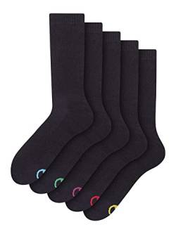 Dedoles Socken Regular normale Höhe Unisex Damen Herren Baumwolle viele lustige Designs Weihnachtssocken 5 Paar, Farbe Schwarz, Motiv Schwarz 5er Pack, Gr. 35-38 von Dedoles