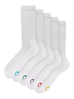 Dedoles Socken Regular normale Höhe Unisex Damen Herren Baumwolle viele lustige Designs Weihnachtssocken 5 Paar, Farbe Weiß, Motiv Weiß 5er Pack, Gr. 35-38 von Dedoles