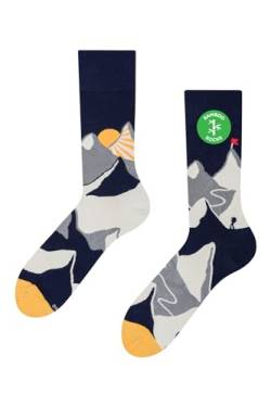 Dedoles Socken Unisex Damen Herren & Kinder Baumwolle viele lustige Designs 1 Paar Geschenk links rechts verschieden, Farbe: Grau, Motiv: Bergsteiger (Bambus), Gr. 39-42 von Dedoles