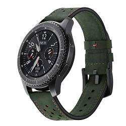 Dee Plus Lederarmband Kompatibilität für Gear S3 Armband, 22mm echtes lederarmband ersatz schnalle gurtband für Samsung Classic, für Galaxy Watch 46mm, und für Uhren mit 22-mm-Armbändern von Dee Plus