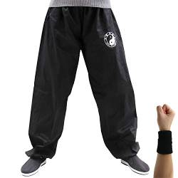 Dee Plus Tai Chi Trainingshose | Damen und Herren Kung Fu Uniformen Kampfsport | Qigong Wing Chun Shaolin Weite Beine Knickerbocker Kleidung -Baumwolle (3XL) von Dee Plus