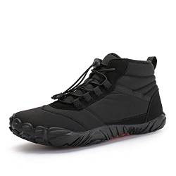 Barfußschuhe Winter Damen Wasserresistent Barefoot Schuhe Herren Gepolstert Barfuß Laufschuhe Unisex (Schwarz, Adult, Numeric_41, Numeric, eu_Footwear_Size_System, Wide) von Deedlite