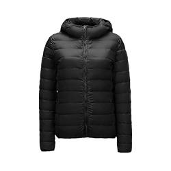 Damen Übergröße Daunenjacke Ultraleichte Daunenjacke Damen Winter Winddichte Daunenjacke, Schwarz , 52 von Deepsko