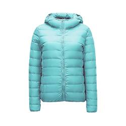 Damen Übergröße Daunenjacke Ultraleichte Daunenjacke Damen Winter Winddichte Daunenjacke, hellblau, XXX-Large von Deepsko